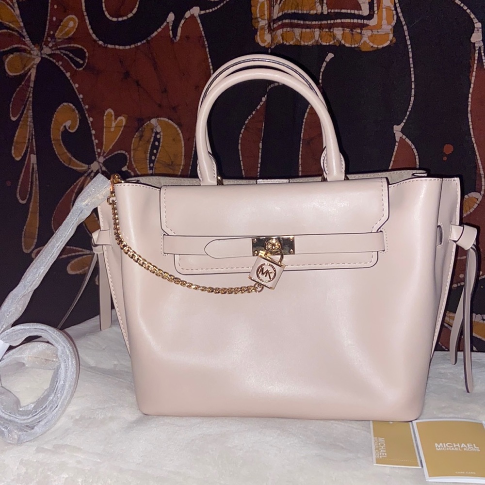 Stunning Hamilton Legacy Soft Pink Leather Large Belted Satchel